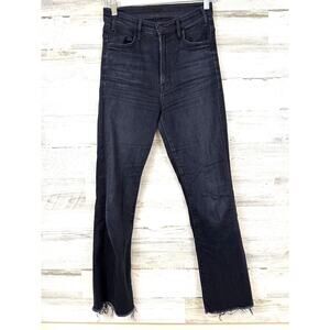 Mother Jeans Womens 2 Black The Hustler Ankle Fray Raw Hem High Rise Denim